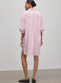 Loose striped shirtdress