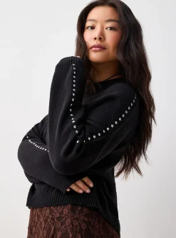 Loose studded sweater