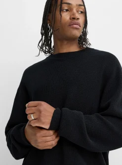 Loose waffle-knit sweater