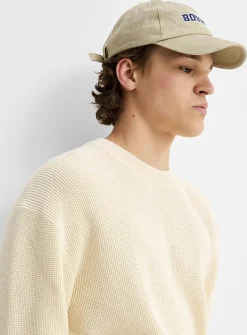 Loose waffle-knit sweater