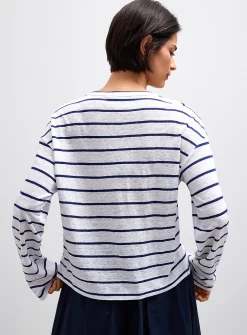 Loose-fit pure linen T-shirt