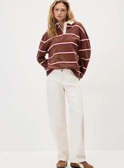 Low-rise wide-leg jean