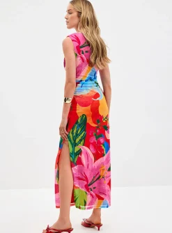 Lucille fabulous flowers ruched dress