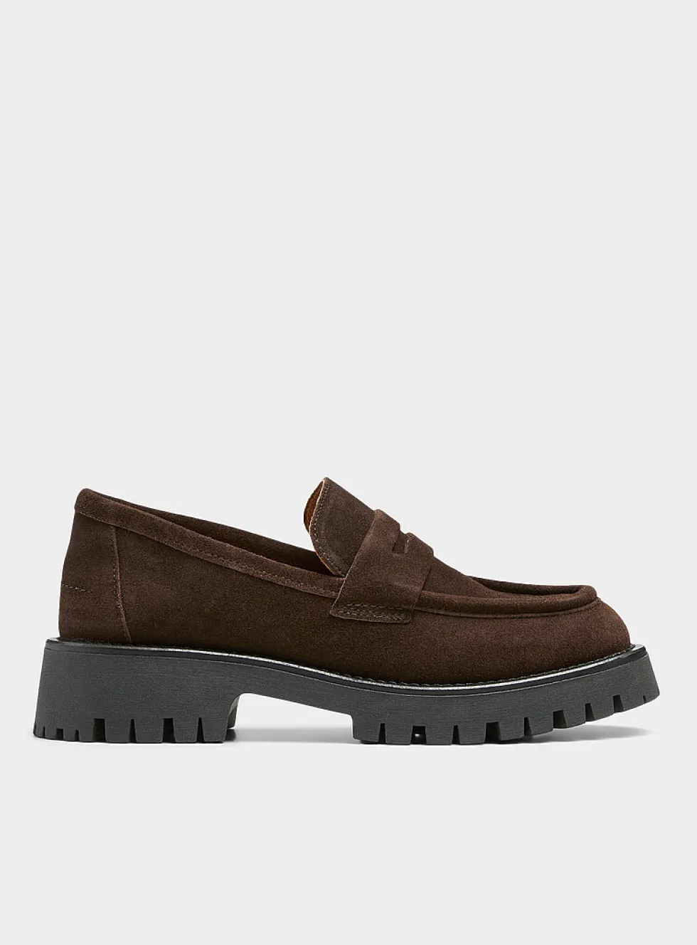 Lug-sole platform penny loafers