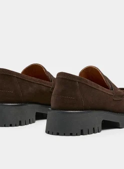 Lug-sole platform penny loafers