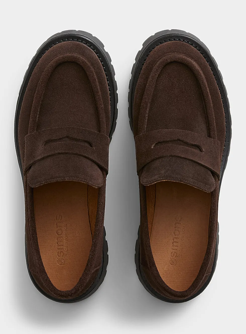 Lug-sole platform penny loafers