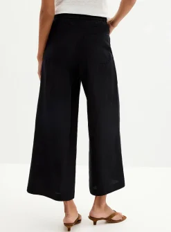 Lyocell-linen cropped pant