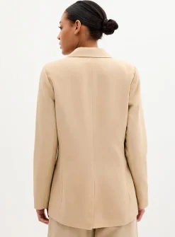 Lyocell-linen relaxed fit blazer
