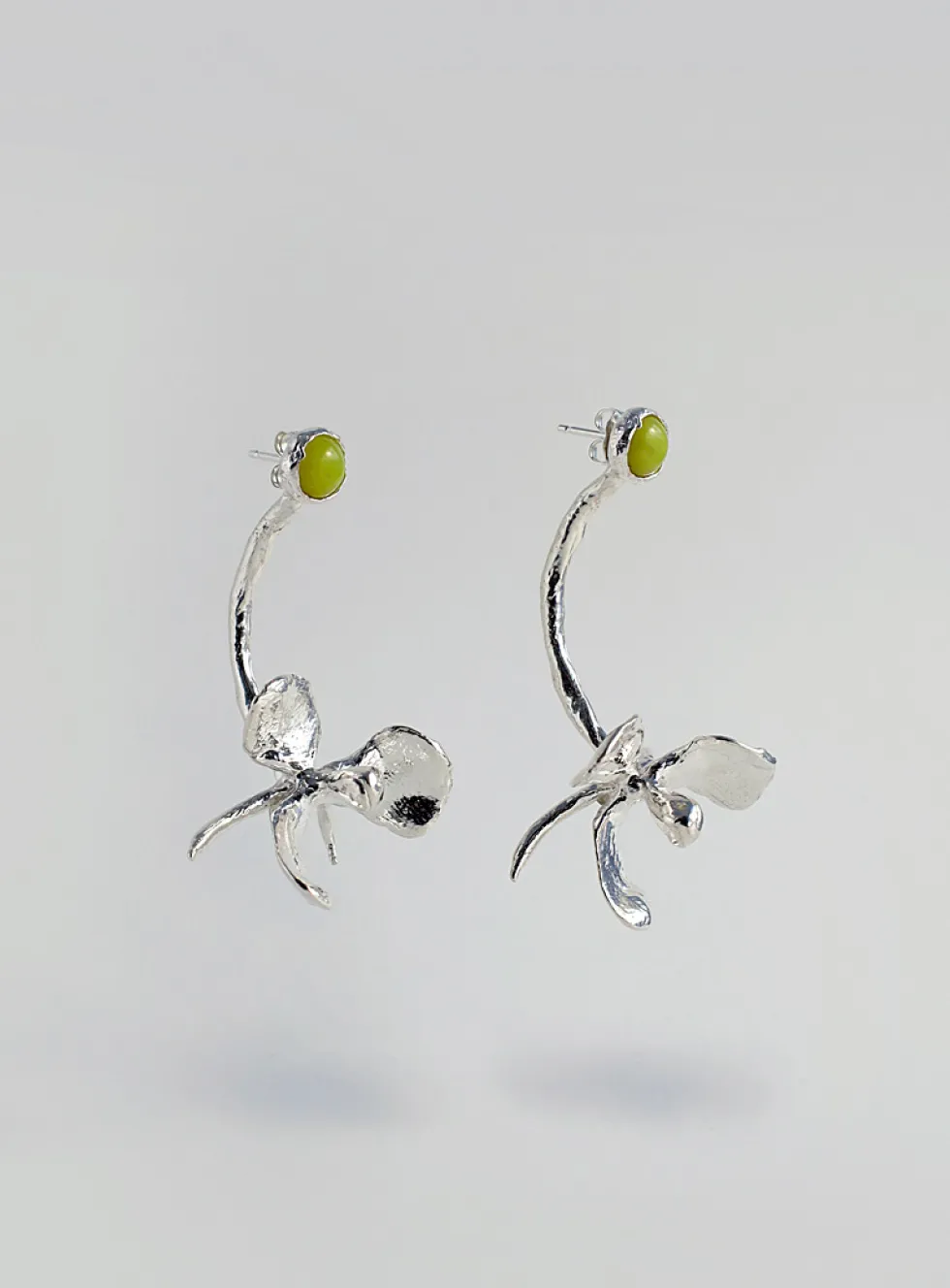 Magnolia Drip sterling silver earrings