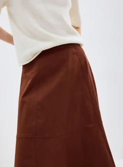 Malo hazelnut flared maxi skirt
