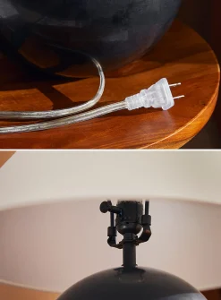 Marble spherical base table lamp
