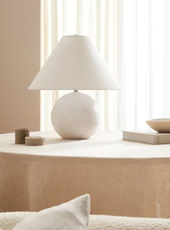 Marble spherical base table lamp