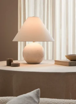Marble spherical base table lamp