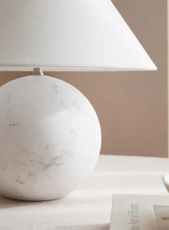 Marble spherical base table lamp