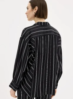 Marcela contrasting stripes satin shirt