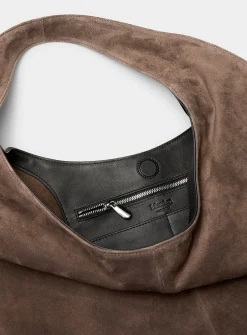 Market round suede hobo bag