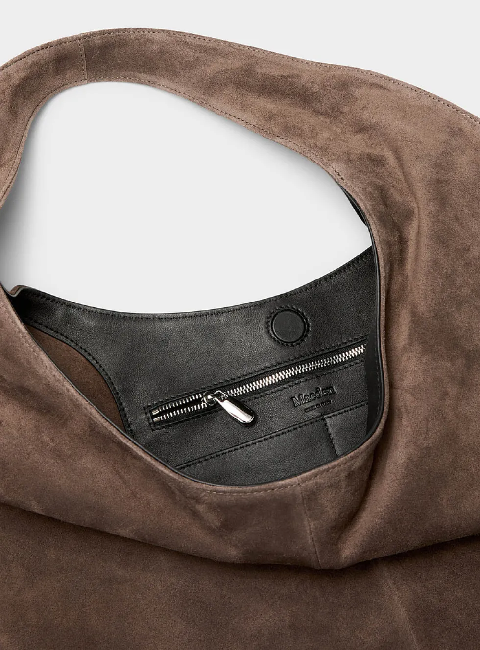 Market round suede hobo bag