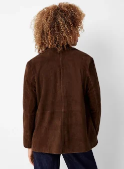 Matilda shirt-collar suede jacket