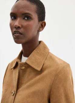 Matilda shirt-collar suede jacket
