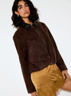 Merrick genuine suede bubble jacket