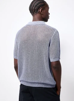 Mesh loose-knit polo
