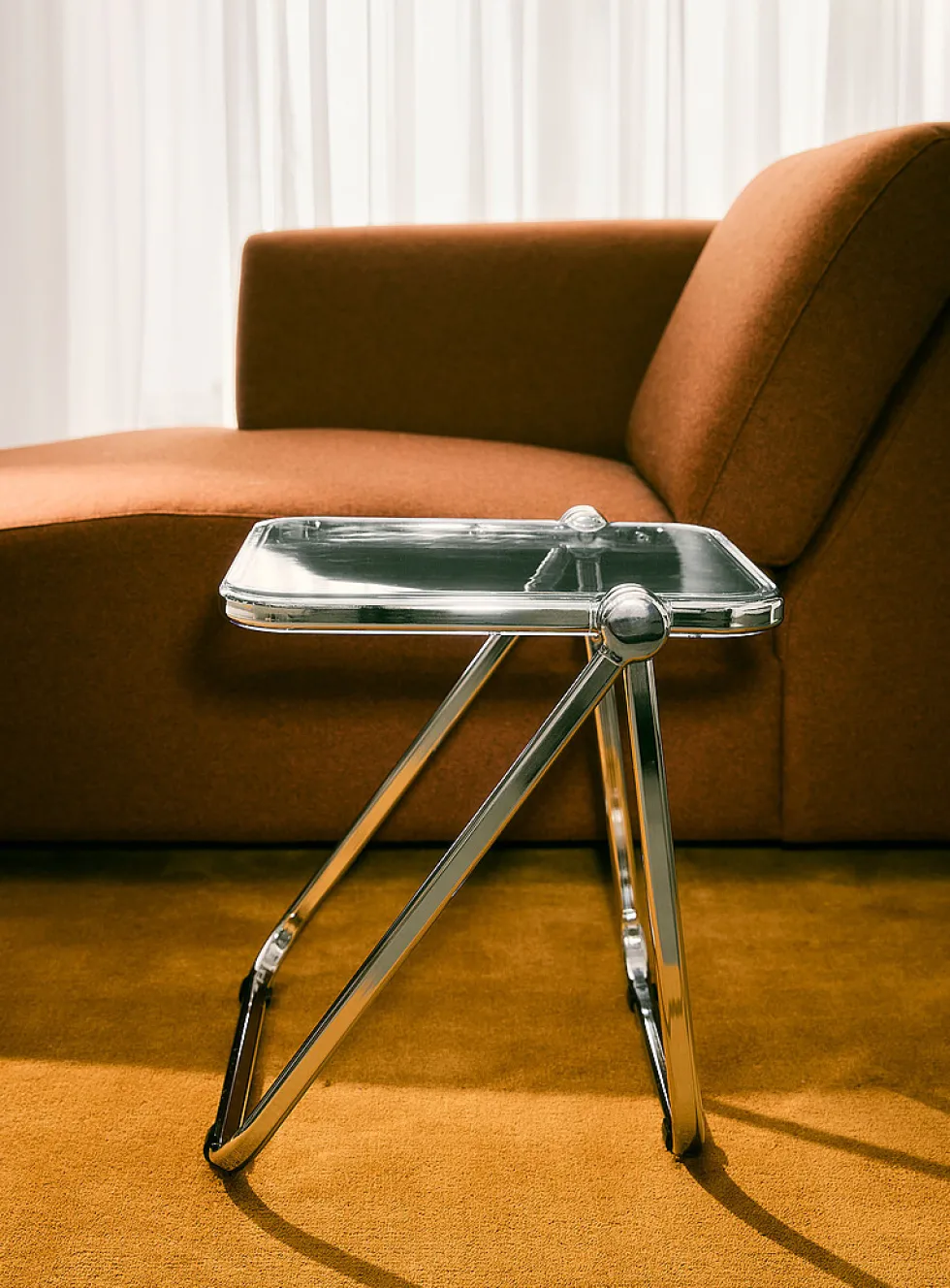 Metal and polyethylene folding accent table