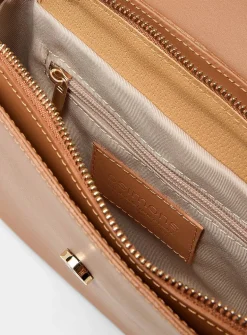 Metal buckle leather saddle bag