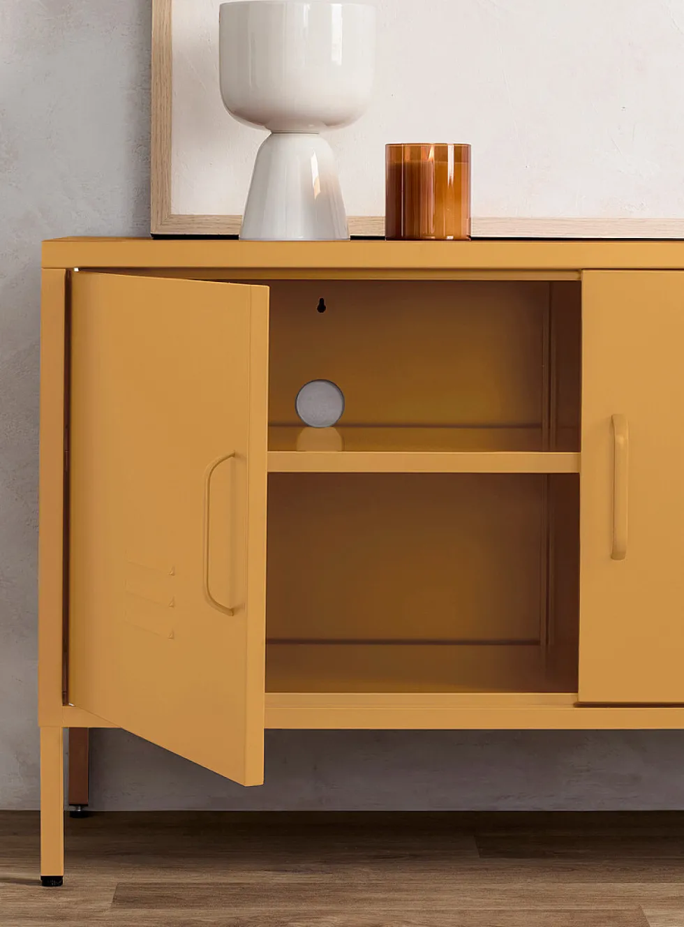 Metal locker-style media unit