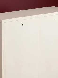 Metal locker-style shoe cabinet