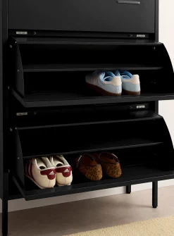 Metal locker-style shoe cabinet