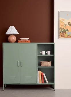Metal locker-style sideboard