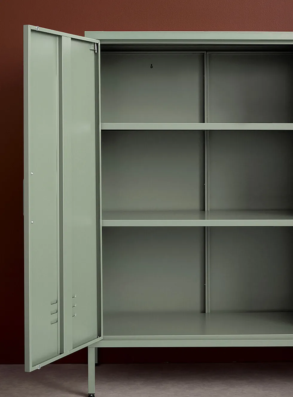 Metal locker-style sideboard