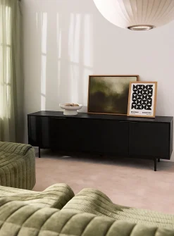 Metallic legs four-door minimalist TV unit