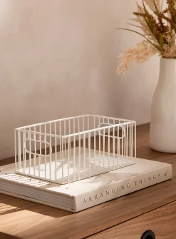 Metallic small rectangular basket