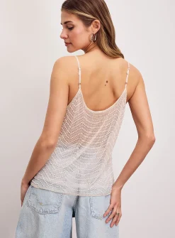 Micromesh beaded-stripe cami