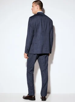Midnight-blue piqué suit