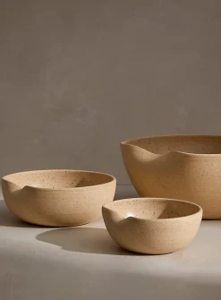 Mineral stoneware salad bowl