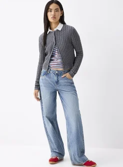Mini-cable cropped cardigan