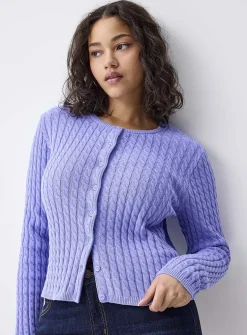 Mini-cable cropped cardigan