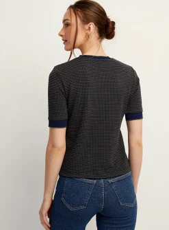 Mini-circle stripes T-shirt