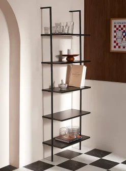 Minimalist ladder-shaped bookshelf