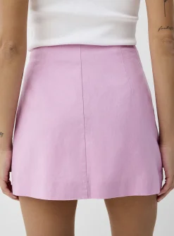 Minimalist linen-blend miniskirt