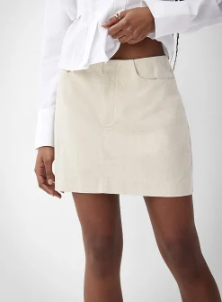 Minimalist linen-blend miniskirt