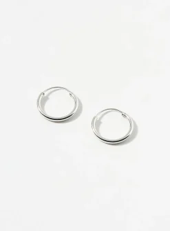 Minimalist small silver hoops