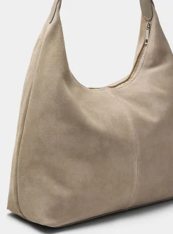 Minimalist suede hobo bag