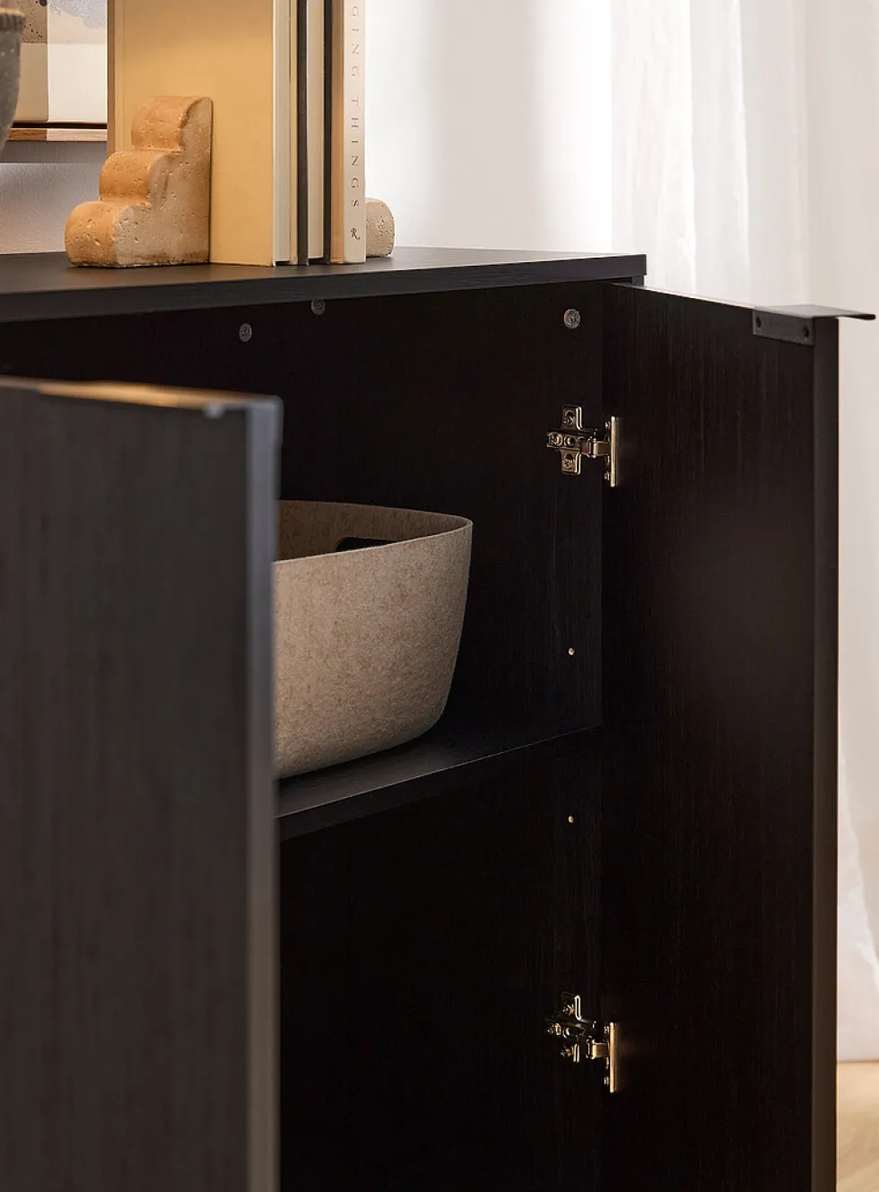 Minimalist two-door floor cabinet