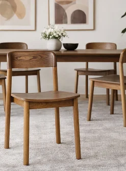 Minimalist wood dining chairs