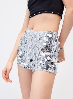 Mixed sequins micro-short