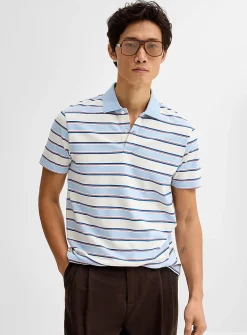 Mixed stripe piqué polo