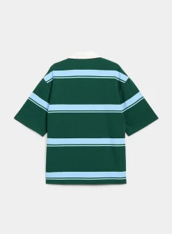 Mixed stripe rugby polo